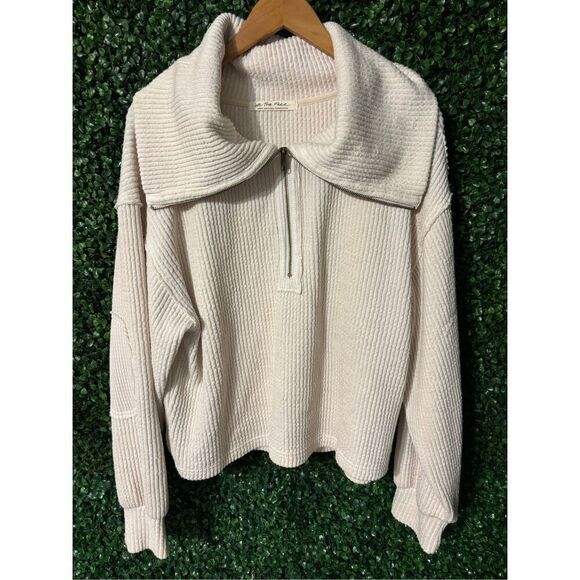 Free People Dean Pullover Sz Large Cream - Picture 3 of 6